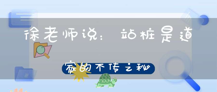 徐老师说：站桩是道家的不传之秘